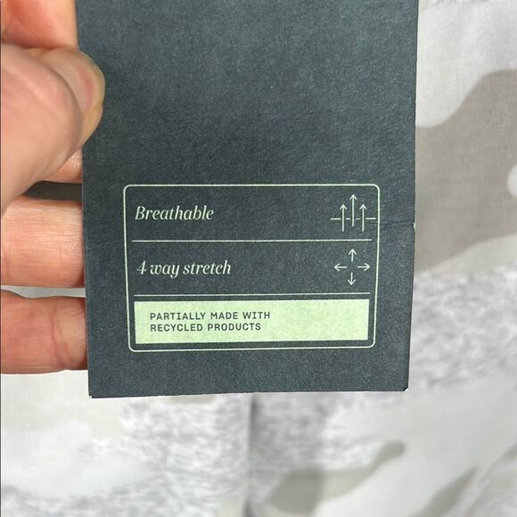 White and Gray Track Pants with Camouflage Pattern and Elastic Waistband - Picture 10 of 11